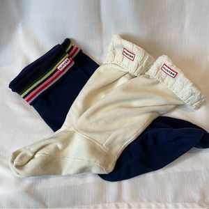 Hunter tall fleece cuff boot socks, 2 pair. Sz M fits 6-8